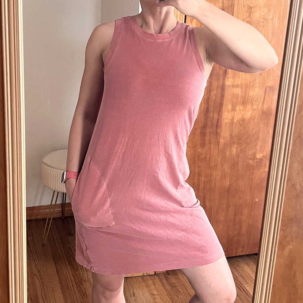 Old Navy Pink Sleeveless Tee Shirt Dress